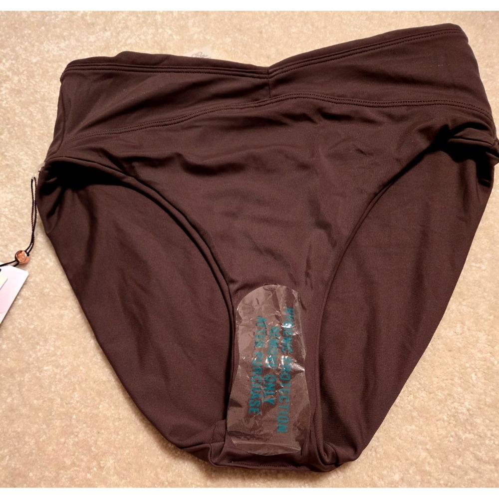 Calia Shirred V Front High Rise Swim Bottom Womens XS Coffee Grounds NWT - Picture 4 of 8